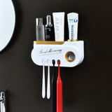 Natty Records Bathroom Accessories White gold / China BAISPO Nordic Style Bathroom Storage Rack Multifunctional Hanging Toothbrush Holder Inverted Toothpaste Storage Organizer