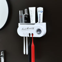 Natty Records Bathroom Accessories White silver / China BAISPO Nordic Style Bathroom Storage Rack Multifunctional Hanging Toothbrush Holder Inverted Toothpaste Storage Organizer