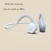 Natty Records headphones White with 8G RAM / China For Xiaomi Huawei Apple Wireless Earphone Bone Conduction Bluetooth Stereo Waterproof Earphone Audio Mp3 with Music Microphone