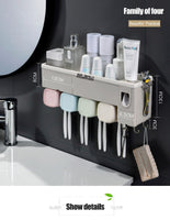 Natty Records home and garden BAISPO Home Bathroom Accessories Wall Mount Rack Toothbrush Holder Automatic Toothpaste Dispenser Holder Fit Bathroom Products