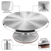 Natty Records kitchen accessories 12 Pcs/Set Turntable Pastry Rotating Plate For Cakes Stand Decorating Tools Accessories Stainless Steel Pastry Case Bag