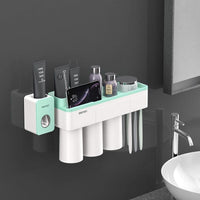 Natty Records Store 0 Green 3 Cups Set / China BAISPO Magnetic Adsorption Toothbrush Holder Inverted Cup Wall Mount Bathroom Cleanser Storage Rack Bathroom Accessories Set