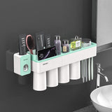 Natty Records Store 0 Green 4 Cups Set / China BAISPO Magnetic Adsorption Toothbrush Holder Inverted Cup Wall Mount Bathroom Cleanser Storage Rack Bathroom Accessories Set
