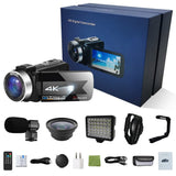 Natty Records Store Camcorder 4K Video Camera Digital Camcorder Night Vision 56MP Wi-Fi Built-in Fill Light