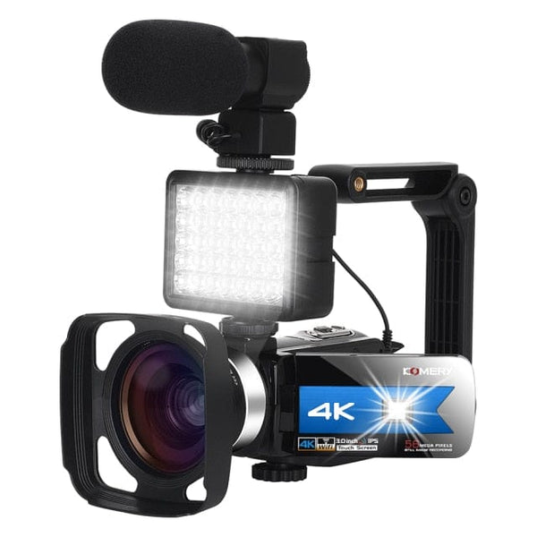 Natty Records Store Camcorder K1 Blue Camera Kit 3 / China / Standard 4K Video Camera Digital Camcorder Night Vision 56MP Wi-Fi Built-in Fill Light
