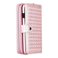 Natty Records Store Cellphone Case Pink Zipper Leather Cover Multi-function Mobile Phone Case