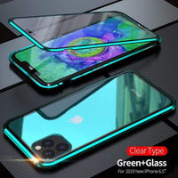 Natty Records Store Cellphone Cases For Iphone X XS / Green Magnetic Case for iPhone 360 Tempered Glass