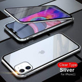 Natty Records Store Cellphone Cases For Iphone X XS / Sliver Magnetic Case for iPhone 360 Tempered Glass