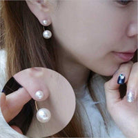 Natty Records Store Earrings Natural Freshwater Double-sided Pearl Earrings