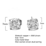 Natty Records Store Earrings silver color / United States Cubic Zircon Stud Earrings