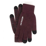 Natty Records Store Gloves Burgundy / United States Unisex Winter Knitted Wool Touch Screen Gloves