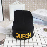 Natty Records Store Hats JQ / China Unisex Winter Warm Knit KING QUEEN Beanies