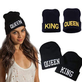 Natty Records Store Hats Unisex Winter Warm Knit KING QUEEN Beanies