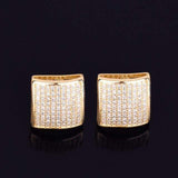 Natty Records Store Jewelry Gold color / United States Square CZ Studded Earrings
