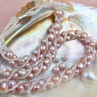 Natty Records Store Jewelry Purple / 45cm Beautiful Freshwater Pearl Necklace Set