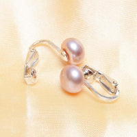 Natty Records Store Jewelry Purple 925 Sterling Silver Freshwater Pearl Clip-on Earrings