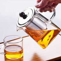 Natty Records Store Kitchen Accessories High Temperature Resistance Glass Teapot with Infuser