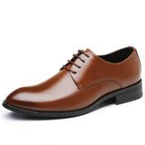 Natty Records Store Men's Shoes Brown dress shoes / 7 ROXDIA Men's Microfiber Leather Business Oxfords
