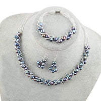 Natty Records Store Necklace Set Blue Black / 45cm Beautiful Freshwater Pearl Jewelry Sets