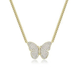 Natty Records Store Necklaces Gold / United States jinao Bling It Butterfly Iced Out CZ Pendant Necklace