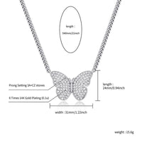 Natty Records Store Necklaces jinao Bling It Butterfly Iced Out CZ Pendant Necklace
