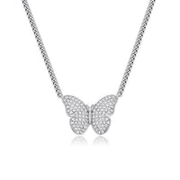 Natty Records Store Necklaces Silver / United States jinao Bling It Butterfly Iced Out CZ Pendant Necklace
