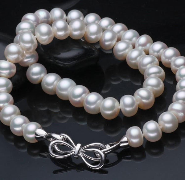 Natty Records Store Necklaces Stunning 100% AAAA White10-11mm Pearls Necklace