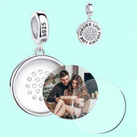 Natty Records Store Personalized Charms Personalized Photo 925 Sterling Silver Round Charms
