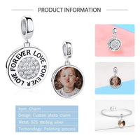 Natty Records Store Personalized Charms Personalized Photo 925 Sterling Silver Round Charms