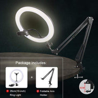 Natty Records Store Ring Light China / 26cm light arm stand Selfie Ring Light Photography with Cellphone Holder