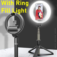 Natty Records Store Ring Light Universal Bluetooth Wireless Selfie Stick Ring Light