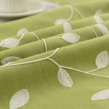 Natty Records Store Tablecloth Green Leaf / about 90x150cm Spring Wish Theme Embroidery Tablecloth