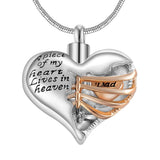 Natty Records Store Urn Necklace A Piece of my Heart Two Tone Urn Pendant Necklace