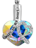 Natty Records Store Urn Necklace AB Always in my Heart Birthstone Urn Pendant Necklace