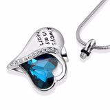 Natty Records Store Urn Necklace Always in My Heart with Gem Urn Pendant Necklace