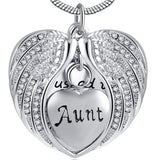 Natty Records Store Urn Necklace Aunt Angel Wing Cremation Ashes Urn Necklace