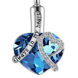 Natty Records Store Urn Necklace Blue Always in my Heart Birthstone Urn Pendant Necklace