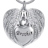 Natty Records Store Urn Necklace Brother Angel Wing Cremation Ashes Urn Necklace