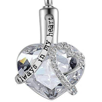 Natty Records Store Urn Necklace Clear Always in my Heart Birthstone Urn Pendant Necklace