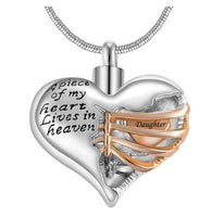 Natty Records Store Urn Necklace Daughter A Piece of my Heart Two Tone Urn Pendant Necklace
