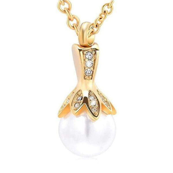 Natty Records Store Urn Necklace Gold Eternally-Loved Pearl Water Drop Urn Pendant Necklace