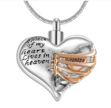 Natty Records Store Urn Necklace Grandpa A Piece of my Heart Two Tone Urn Pendant Necklace