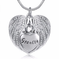 Natty Records Store Urn Necklace Grandpa Angel Wing Cremation Ashes Urn Necklace