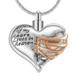 Natty Records Store Urn Necklace Husband A Piece of my Heart Two Tone Urn Pendant Necklace