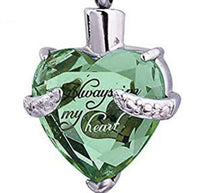 Natty Records Store Urn Necklace Lt Green SalaWendy Always in My Heart Urn Pendant Necklace