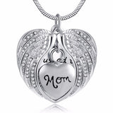 Natty Records Store Urn Necklace Mom Angel Wing Cremation Ashes Urn Necklace