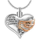 Natty Records Store Urn Necklace Paw A Piece of my Heart Two Tone Urn Pendant Necklace