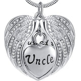 Natty Records Store Urn Necklace Uncle Angel Wing Cremation Ashes Urn Necklace
