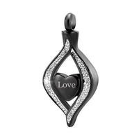 Natty Records Store Urns Necklace Black  Engrave The Eye of My Heart Urn Pendant Necklace