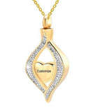 Natty Records Store Urns Necklace Gold  Engrave The Eye of My Heart Urn Pendant Necklace